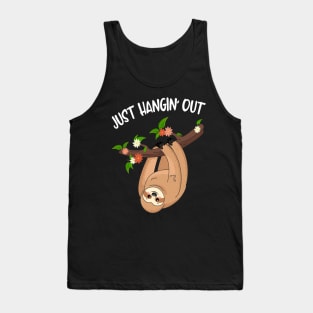 Hanging Out Funny Cute Sloth Tank Top